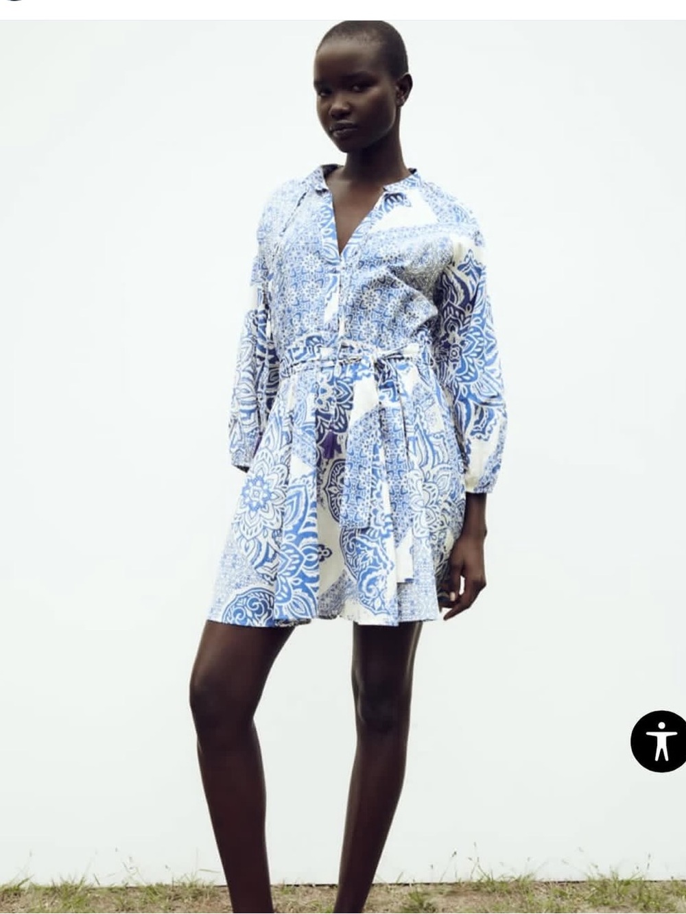 Zara long sleeve tie dress